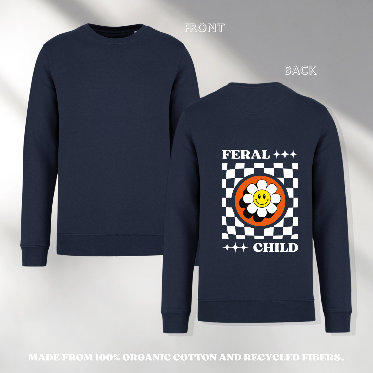 Fire Cracker x Navy Feral Child & Adult Matching Jumpers