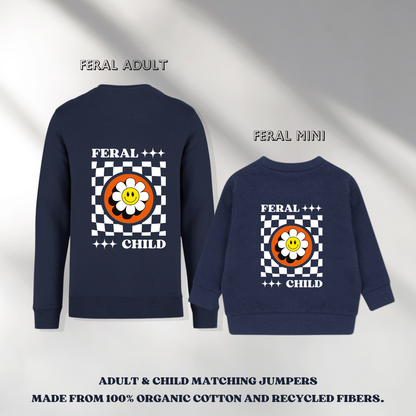 Fire Cracker x Navy Feral Child & Adult Matching Jumpers